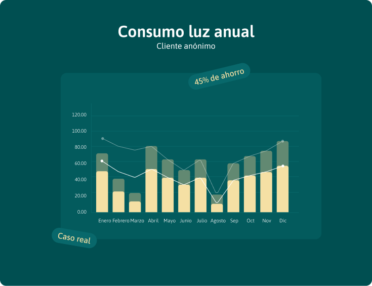 Gráfico de consumo luz anual