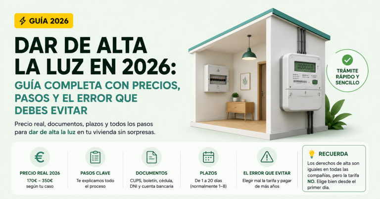 dar de alta la luz vivienda nueva 2026 precio pasos