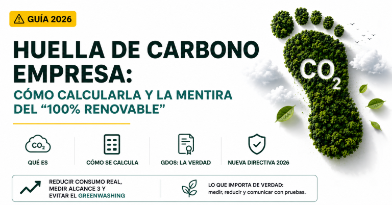 huella de carbono empresa cálculo GDO renovable 2026