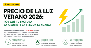 Precio luz verano 2026 subida factura España