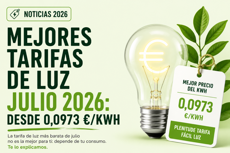 Comparativa de las mejores tarifas de luz de julio de 2026 por precio del kWh