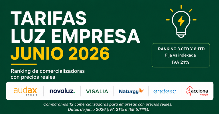 tarifas luz empresa ranking 3.0TD 6.1TD junio 2026