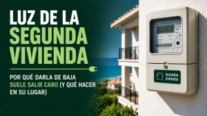 Qué desenchufar en vacaciones: mano desconectando una regleta de enchufes antes de viajar