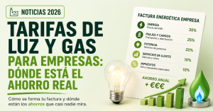 Ranking de tarifas de luz y gas para empresas de julio de 2026 ordenado por coste total real