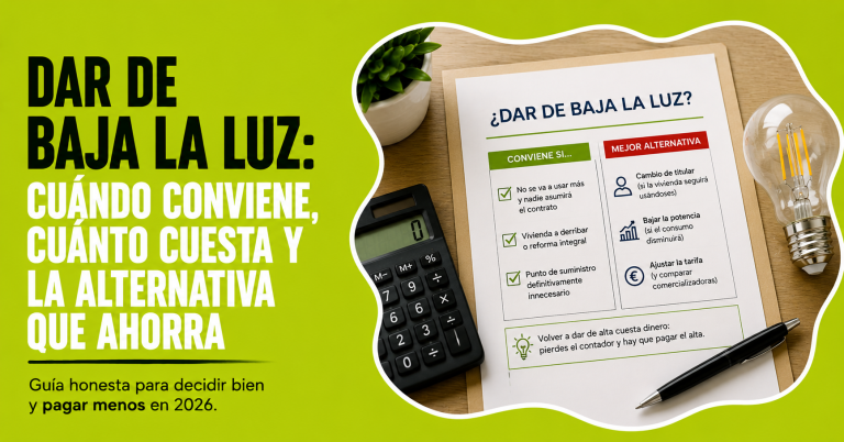 Dar de baja la luz: cuándo conviene cancelar el suministro y cuándo no en 2026