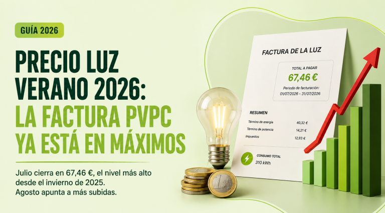 Precio luz verano 2026 subida factura España
