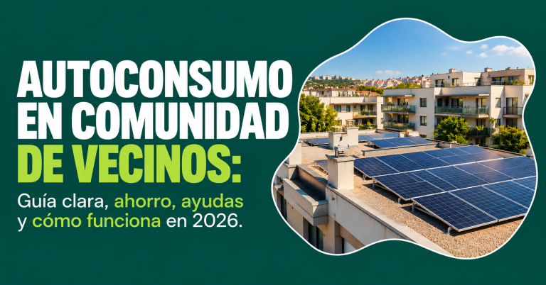 autoconsumo en comunidad de vecinos: placas solares en la cubierta de un edificio